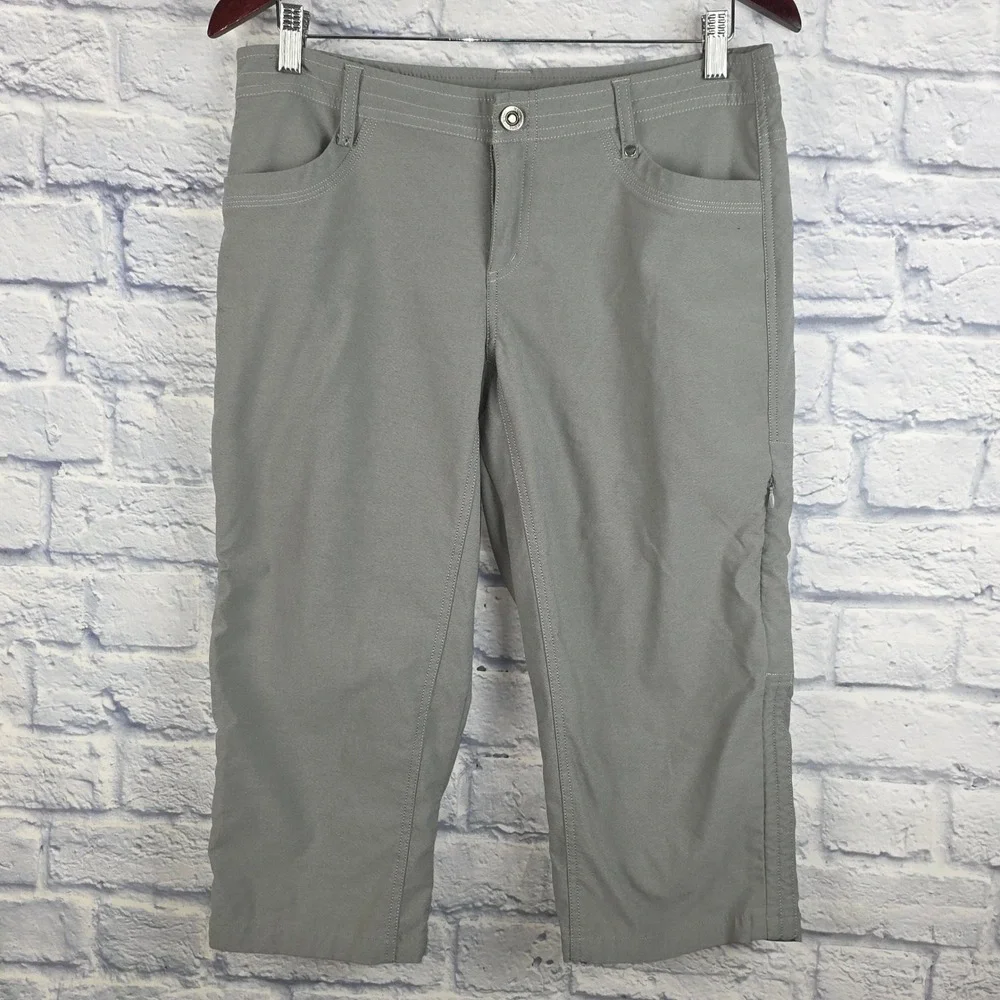 Kuhl Trekr Kapri Women Gray Outdoor Hiking Stretch Capri Pants Size 10 32X19 - Picture 2 of 9